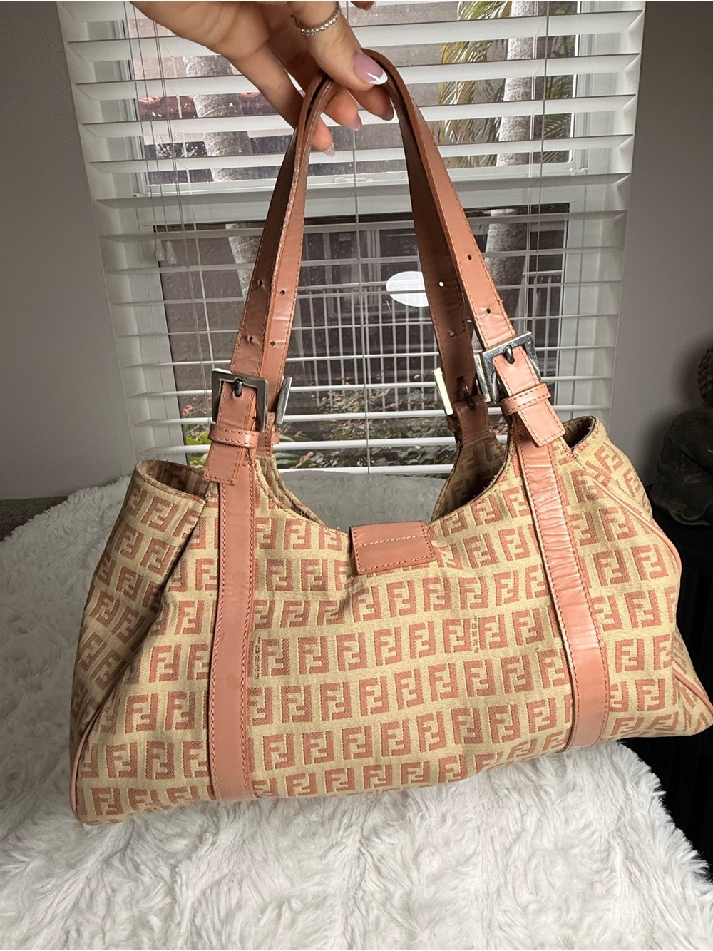 Fendi Blush Pink Zucchino Piccola Baguette Y2K - Picture 2 of 8